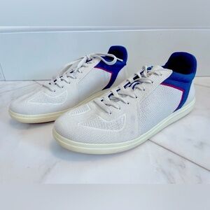 Rothy’s, men’s 10, RS01 off-white blue knit trainer zero drop removable insoles